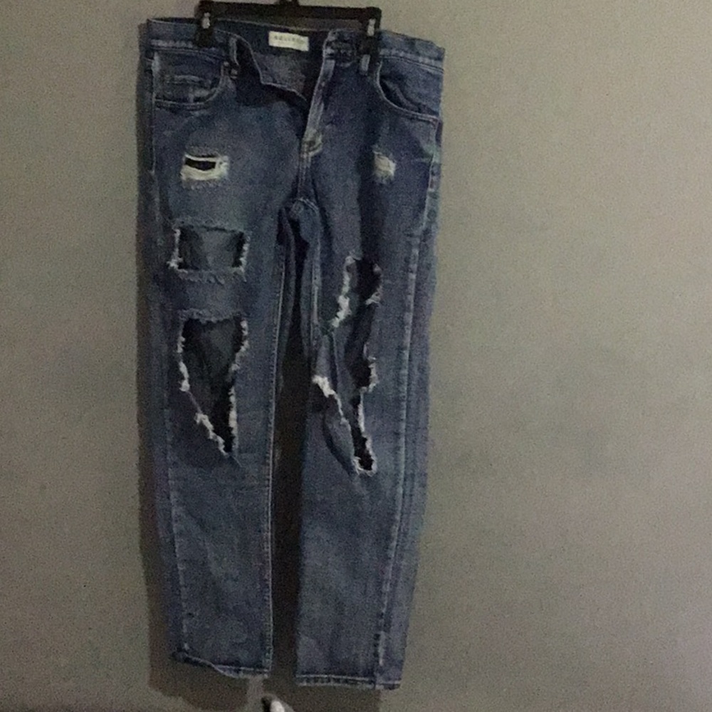 Denim Skinny Ripped Boyfriend Jeans